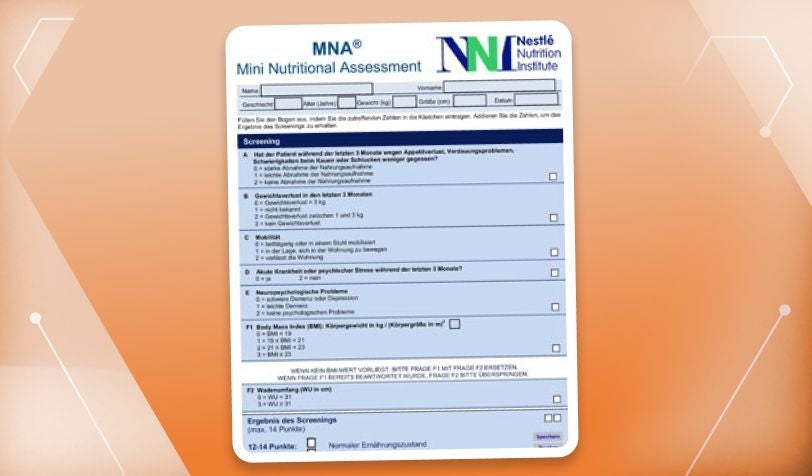 MNA®-SF Kurzversion – Screeningformular zur Ersteinschätzung von Mangelernährung