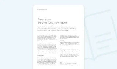 Eisen kann Erschöpfung verringern