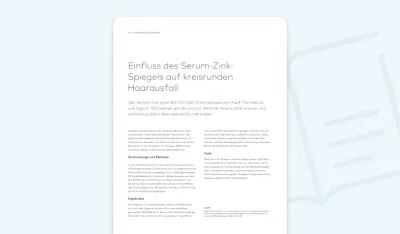 Einfluss des Serum-ZinkSpiegels auf kreisrunden Haarausfall