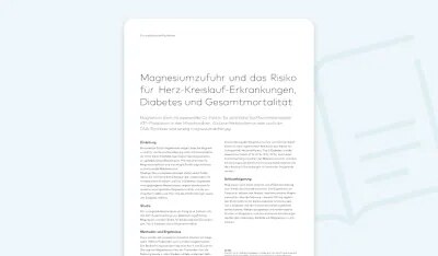 Magnesiumzufuhr und das Risiko für Herz-Kreislauf-Erkrankungen, Diabetes und Gesamtmortalität