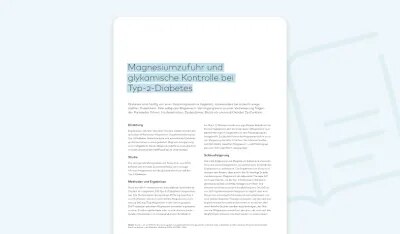 Magnesiumzufuhr und glykämische Kontrolle bei Typ-2-Diabetes