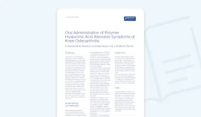 Oral Administration of Polymer Hyaluronic Acid Alleviates Symptoms of Knee Osteoarthritis