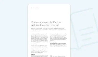 Phytosterine und ihr Einfluss auf den Lipidstoffwechsel