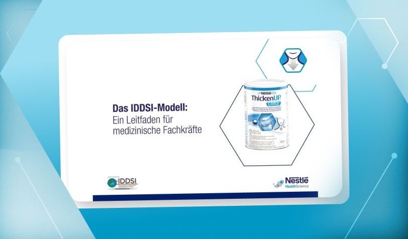 Vorschaubild zum IDDSI-Leitfaden mit einer Produktabbildung von ThickenUP® clear 