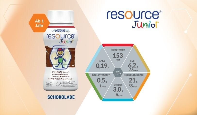 Produktdatenblatt resource® Junior Schokolade (trinkfertig) – Informationen & Details