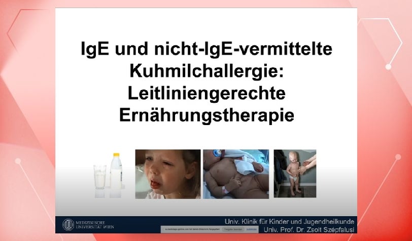 Online Webinar "Unterschiede zwischen IgE- und nicht-IgEvermittelter Kuhmilchallergie"