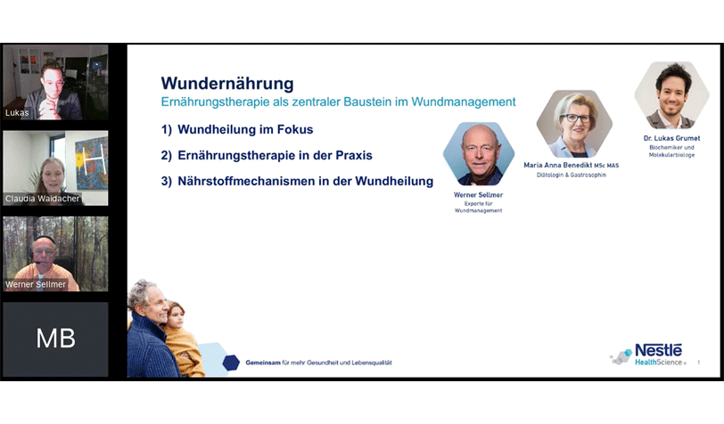 Webinar: Zusammenhänge zwischen Ernährungsstatus und Wundheilung. 