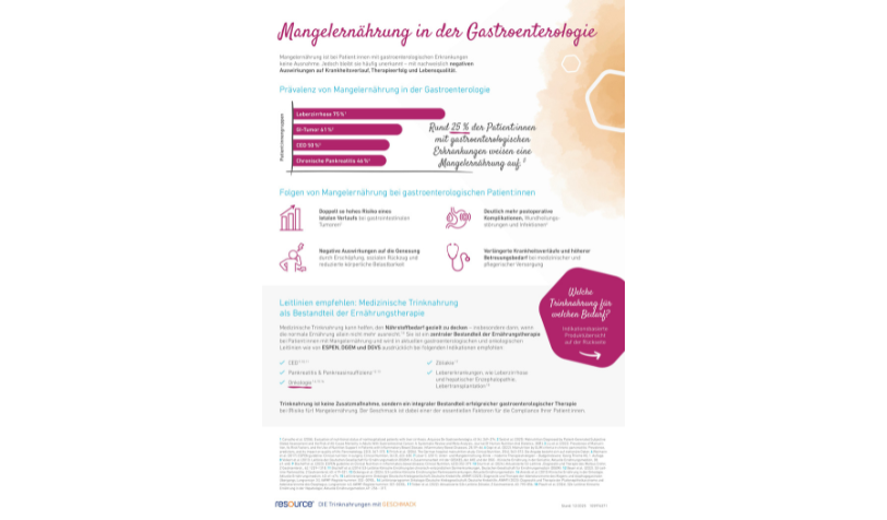 Darstellung der Auswirkungen von Mangelernährung auf Patienten mit gastroenterologischen Erkrankungen