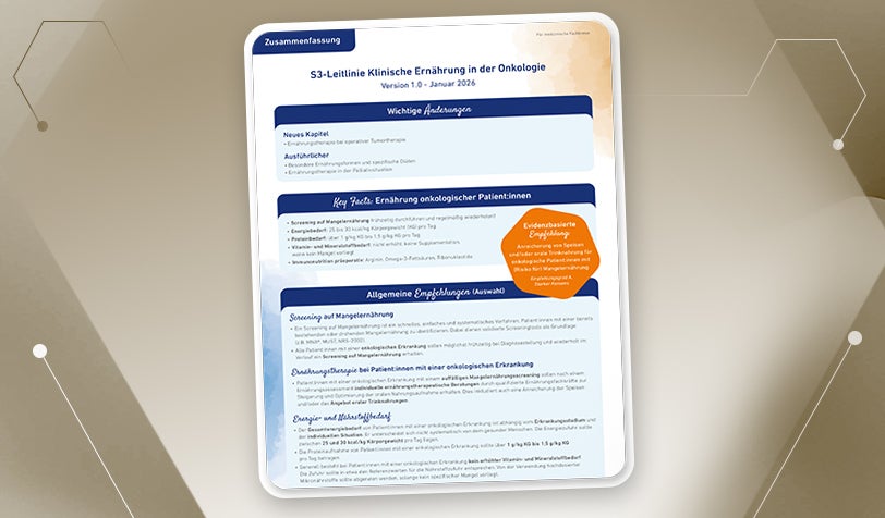 Zusammenfassung der aktualisierten S3Leitlinie Klinische Ernährung in der Onkologie (Version 1.0 - Januar 2026)