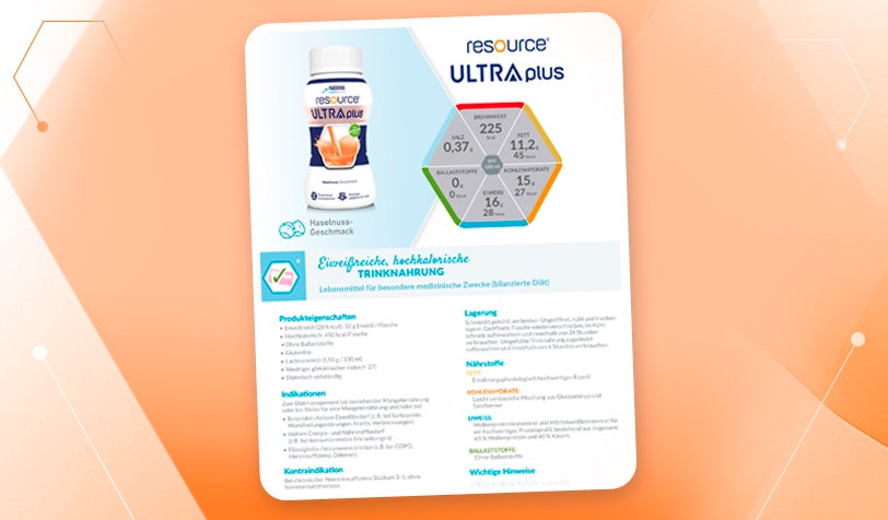Produktdatenblatt resource® ULTRA plus eiweißreiche hochkalorische Trinknahrung