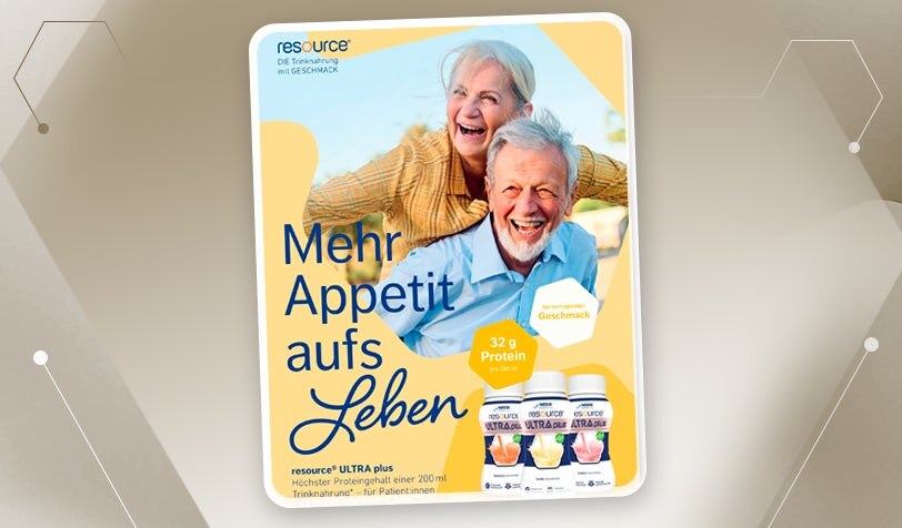 resource® ULTRA plus Fachfolder zur eiweißreichen hochkalorischen Trinknahrung mit 32 g Protein pro Flasch
