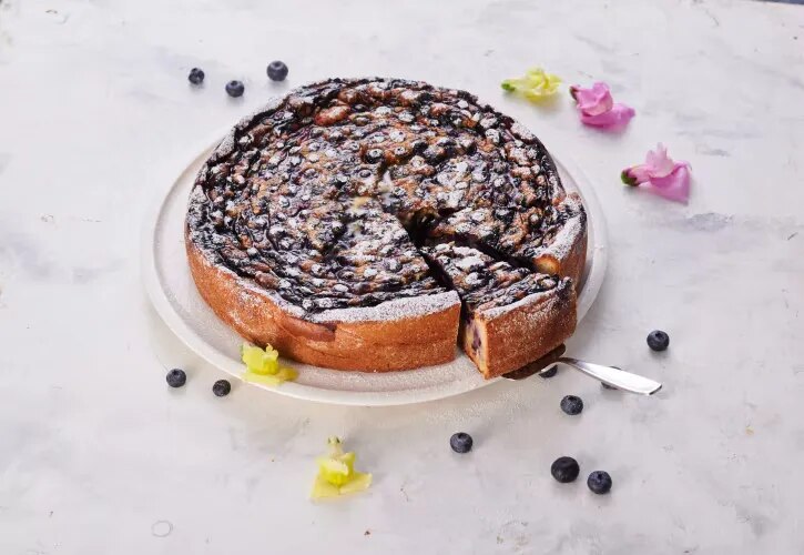Bauern-Blaubeerkuchen mit Schmanddecke