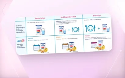 Infografik Ernährungsschema mit Modulen® IBD