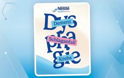 Dysphagie Fachfolder für medizinische Fachkreise mit Screening und Versorgungsübersicht