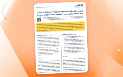 Studie zur Verbesserung von Mangelernährung und Sarkopenie durch hochkalorische proteinreiche Trinknahrung